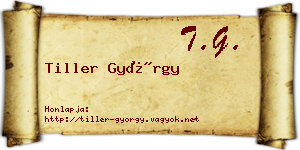 Tiller György névjegykártya